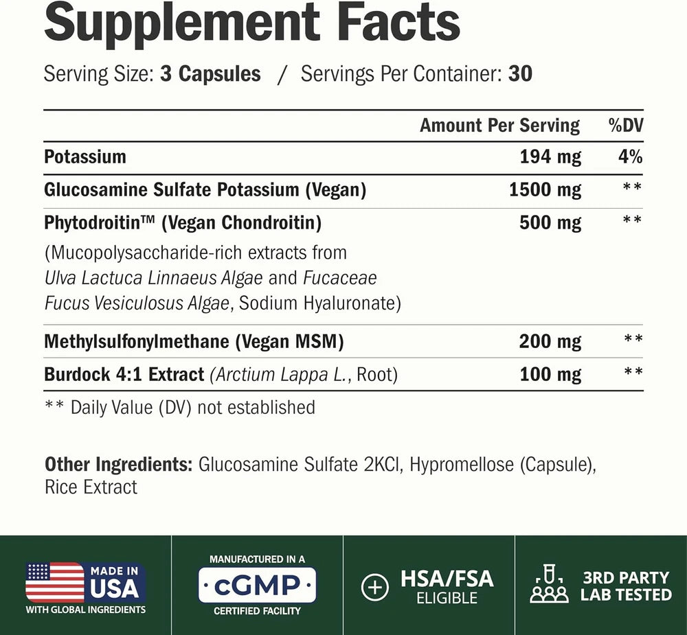 Vegan Glucosamine Chondroitin Capsules
